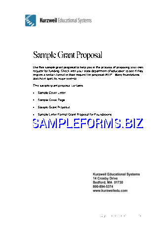 Sample Grant Proposal pdf free